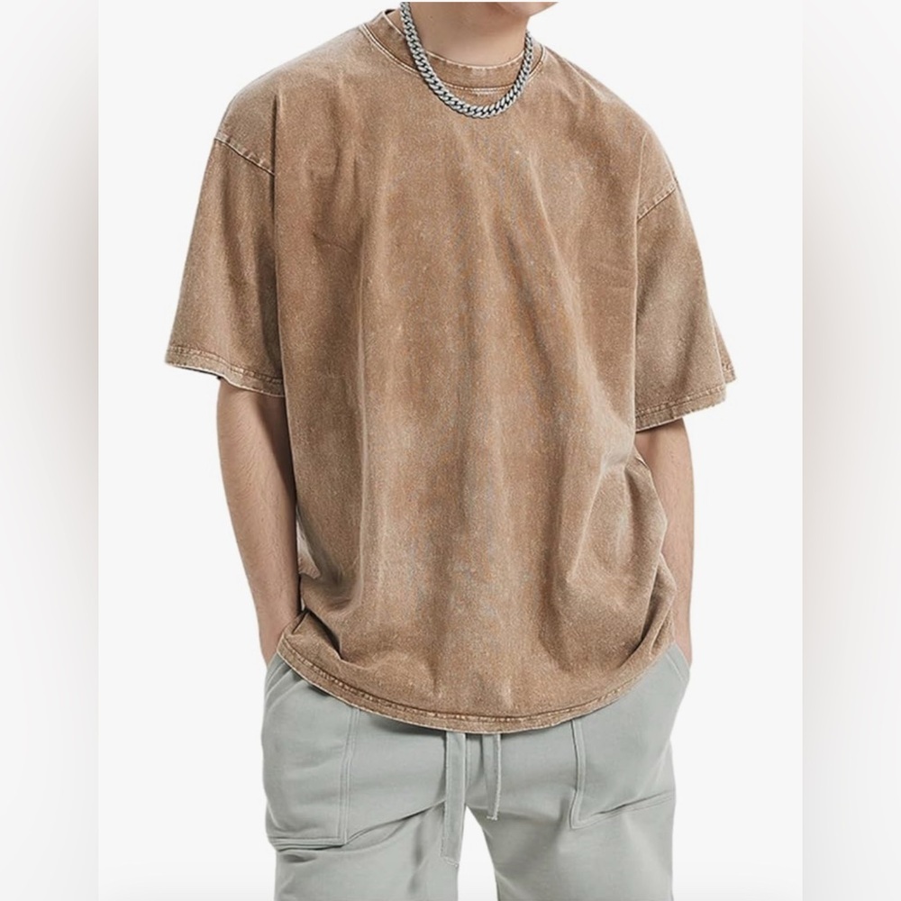 Aelfric Eden Oversized Baggy Tee in Sand - Size XL